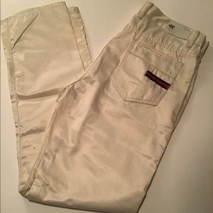 Straight Cut Off-White Designer Pants